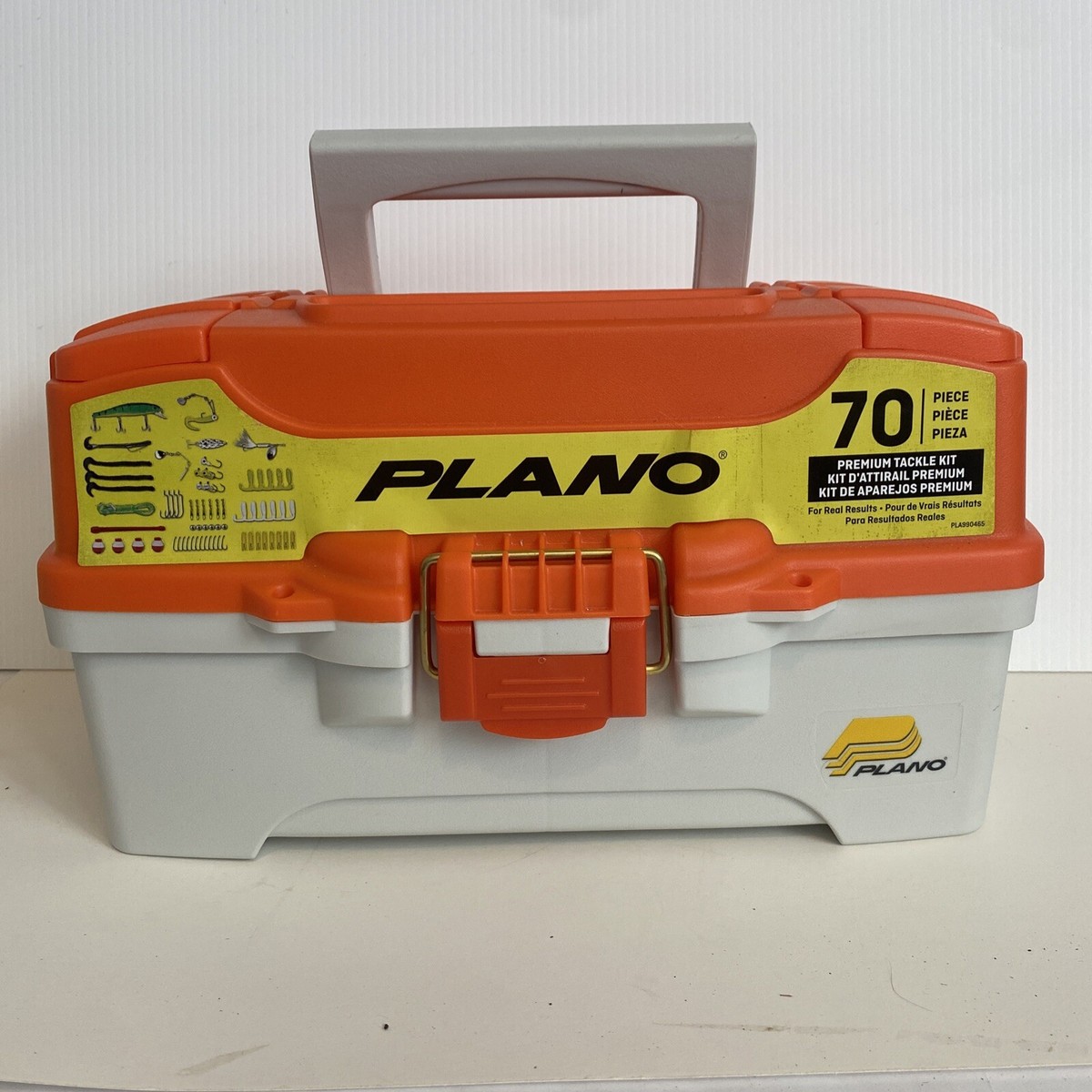 PLANO Let's Fish Two-Tray Fishing Tackle Box With 70 Pc Starter Lures Hooks  Bait