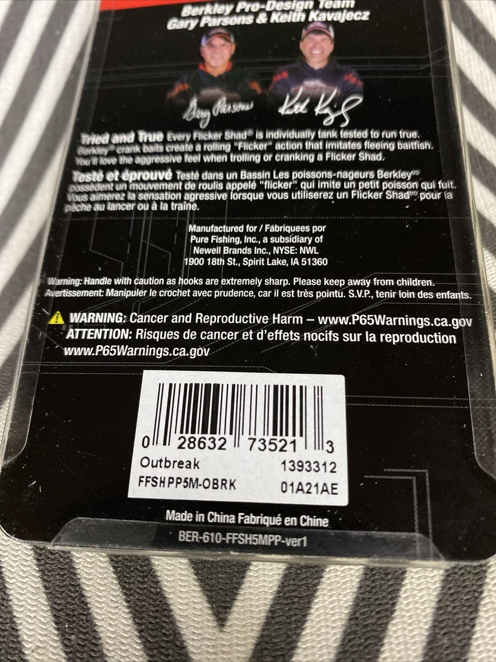 Berkley Flicker Shad 5 Fleet Farm Custom Outbreak 3 Pack - Great for Walleye! - Image 3 of 3