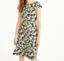 J. Crew Floral Foral Print Dress 4 Cap Sleeve Fit & Fare Dress