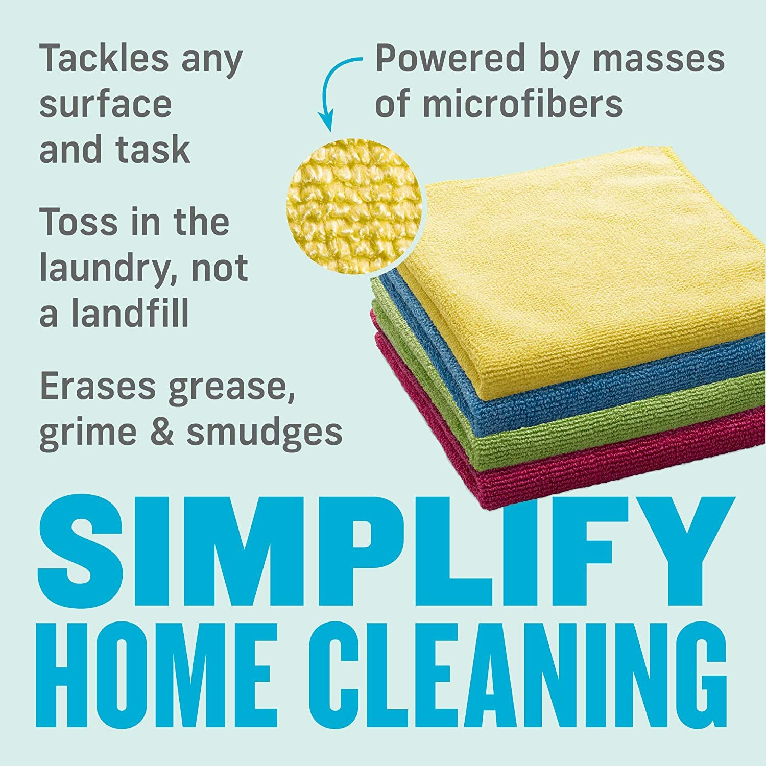 E-CLOTH 4 General Multi Purpose Cloths Dry & Wet Use Microfiber Washable  4CP