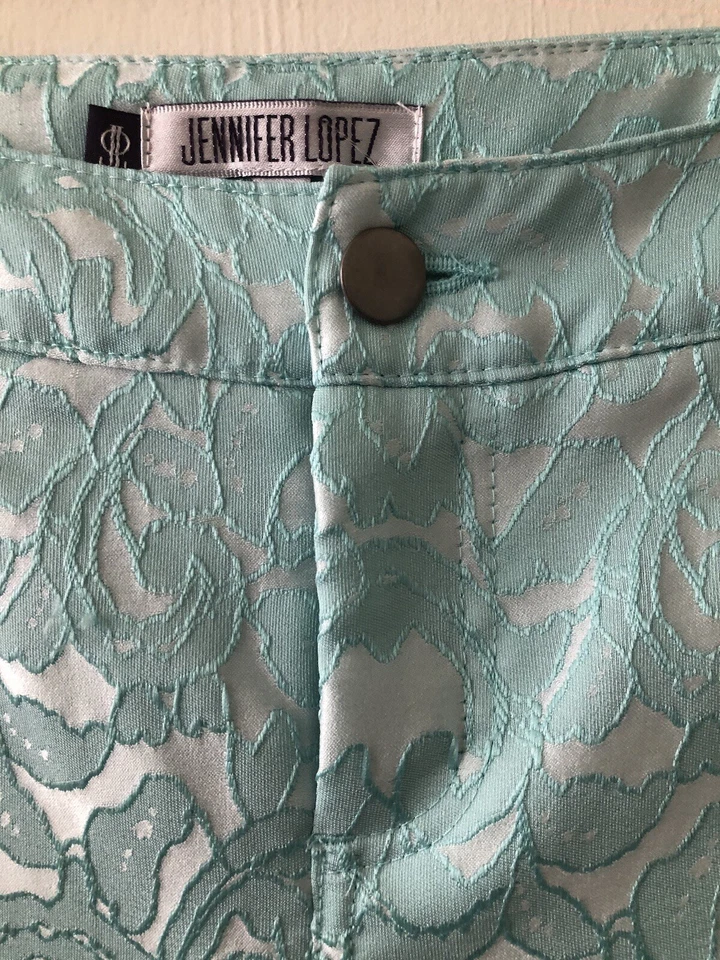 Pantalones cortos para mujer JENNIFER LOPEZ talla 0 turquesa bolsillos cremallera frontal Foto 4 de 4