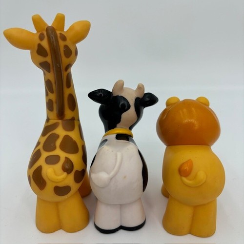 Vintage Fisher Price Little People Farm Animals Cow Giraffe Lion & Fence (READ!) - Picture 4 of 10