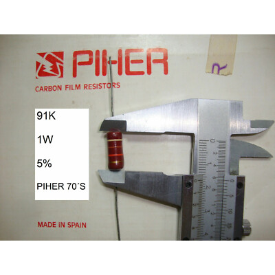 Lotto Di 2 Resistenze NOS Piher 10M Ohm 5% 1 Watt – Pellicola Carbonio, Cavi Lunghi