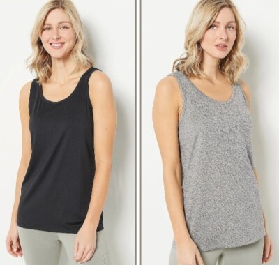 zuda Z-Cool 2-Pack of Tanks Blk/HeatherGrey Size 4X A491534