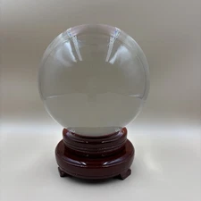 Amlong Crystal Ball w/ Wood Stand 6" Diameter