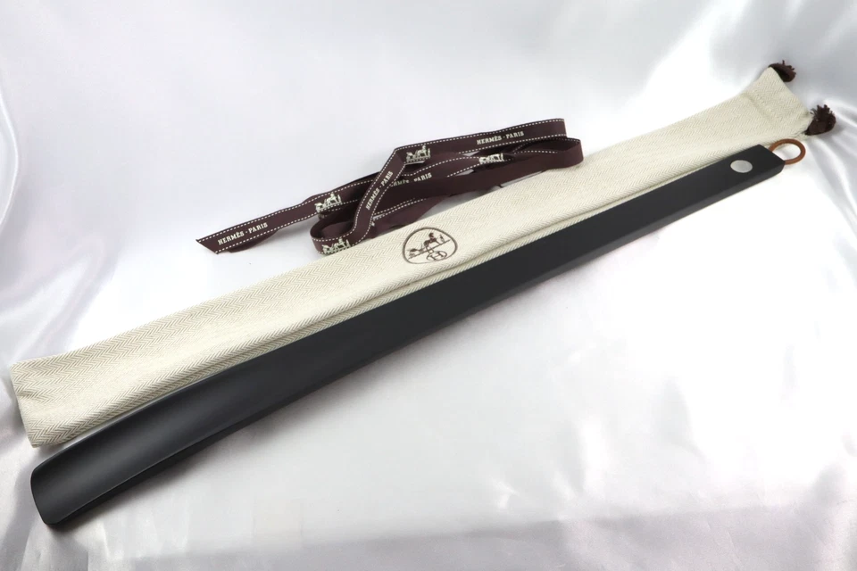 HERMES Serie Shoehorn GM 50 cm Largo Madera Negra con Caja y Bolsa para el Polvo Sin Usar Foto 2 de 4