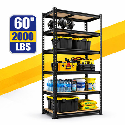 72''/60'' Heavy Duty Garage Shelving 2000LB Adjustable Storage Rack