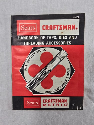 #ad #ad 1972 Sears Craftsman Handbook of Taps Dies amp; Threading Accessories #95470 $5.00