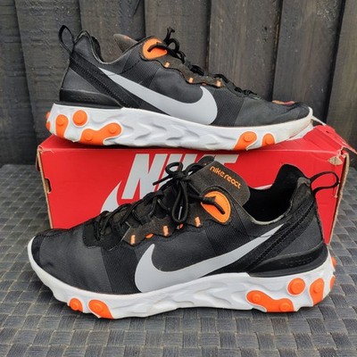 NIKE REACT ELEMENT 55 SCHWARZ ORANGE WEISS UK 9,5 HERREN SNEAKER 