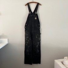 Carhartt Double Knee Overalls Bib Black 34