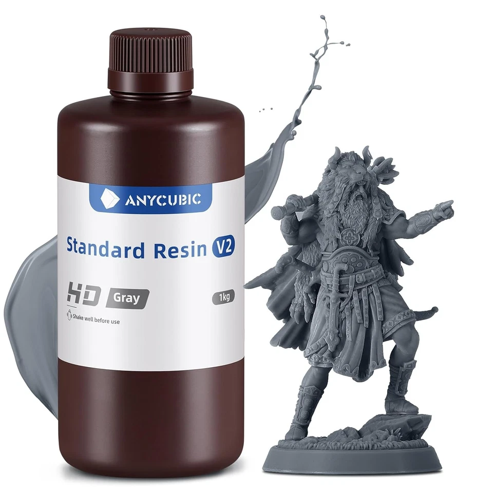 (10KG HD Gris)ANYCUBIC UV Résine Standard Resin V2 pour LCD SLA Imprimante 3D - Photo 2/4