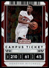 2020-21 Panini Contenders Draft Picks Campus Ticket Donovan Mitchell Louisville
