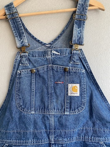 Carhartt Latzhose Herren 38x30 blau Denim Carpenter Loop R07 x 2 Paar