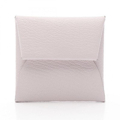 HERMES Bastia coin purse wallet Chevre leather Pink mauve pail