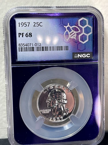 1957-P 25c Washington Quarter NGC PF68 90% Silver PROOF