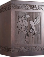 Cremation Urns for Human Ashes Adult Male Female, Wooden Hummingbird Urns Box an