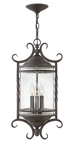 Hinkley Lighting 1147-CL Casa 3 Light 12"W Wrought Iron Outdoor - Black - Picture 1 of 4
