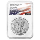 2025 (W) $1 American Silver Eagle NGC MS70 ER Flag Label