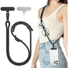 Phone Lanyard Crossbody, Phone Strap Crossbody with 2 Tether Tabs Adjustable