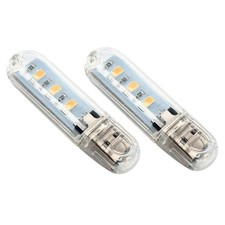2PCS Mini Portable Bright 3 LED Night Light USB Lamp White 3 LEDs night lamp