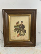 1973 NORMAN ROCKWELL *OVERHEARD LOVERS* Vintage Framed 13x11.5 in the frame