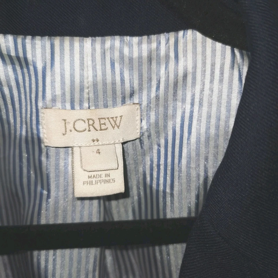 J.CREW Womens Wool Blend Blazer Size S Navy Gold Buttons Corporate Preppy - Image 2 of 4