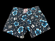 Birdwell Beach Britches Board Shorts 38 Mens Trunks Hawaiian Hibiscus Floral USA