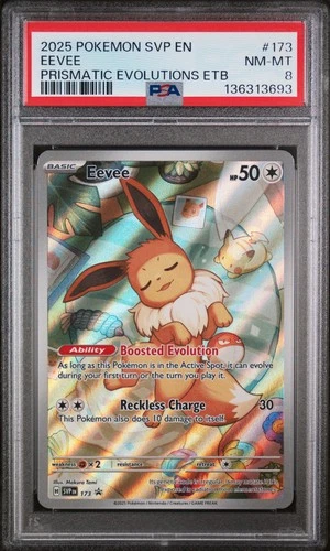 2025 POKEMON SVP EN-SV BLACK STAR PROMO #173 EEVEE PSA 8