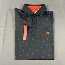 Redvanly Golf Shirt Polo Chest Logo Junian Floral Print Small Black MSRP $110