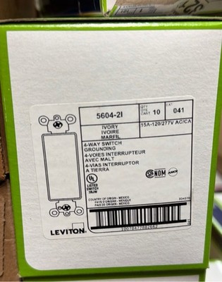 Leviton 5604-2I Rocker 4-Way Switch Ivory 15A 120/277V Ground lot of 10 