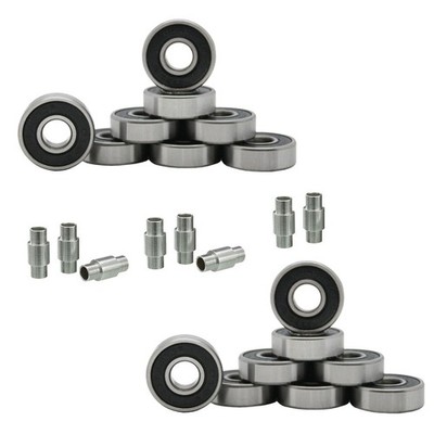 Hockey Bearings ABEC 9, 7, 5 Inline Roller Speed Package 16 Bearings and 8 Sp...
