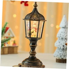  Snow Globe Lantern Lighted Musical Glittering Water Swirling C-lamp-snowman