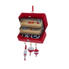 Kurt Adler Hanging Resin Christmas Tree Ornament, Tackle Box, 4.75"