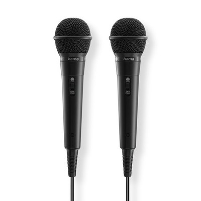 2x Hama Mikrofon dynamisches Handmikrofon 3,5-mm + 6,35-mm Klinkenstecker 2,5 m
