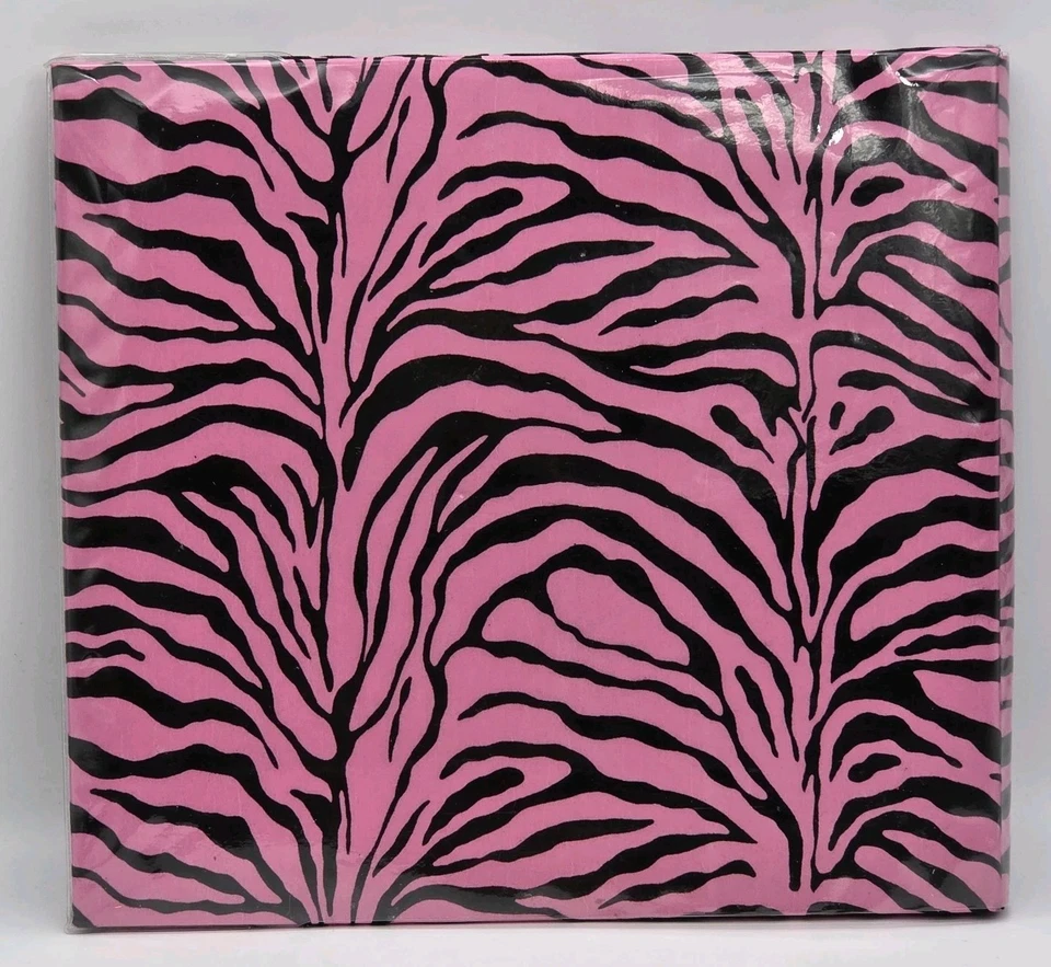 The Paper Studio 12x12 Post Bound Scrapbook Album Cloth Zebra 20 Top Load Pages  - Image 2 of 4
