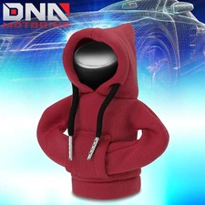 Universal Car Gear Shift Knob Cover Shirt Mini Hoodie Shifter Interior Trim Red