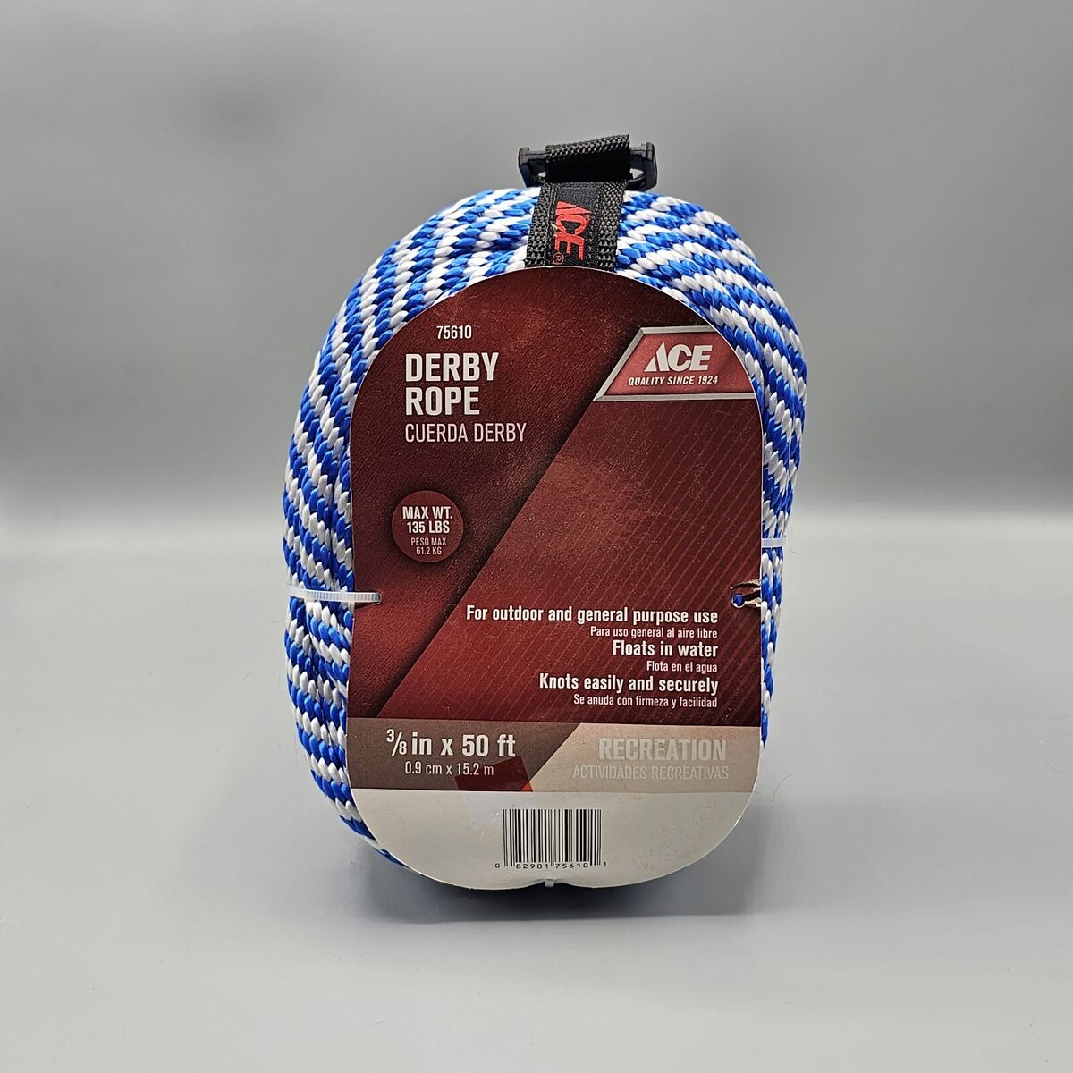 Ace 3/8 in. D X 50 ft. L White Twisted Nylon Rope Ace 3/8 in. D X 50 ft. L White Twisted Nylon Rope