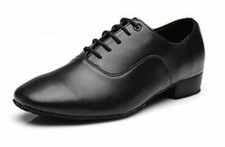Mens Formal Soft Pump Performance White Black Ballroom Latin Dance Lace Up Shoes