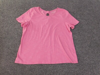 ⭐️⭐️ Talbots top 1X pink womens casual pullover cotton stretch classic