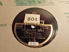 78 RPM shellac. ELSA SIGFUSS :Et gulnet brev /Forelskelse. Odeon Denmark
