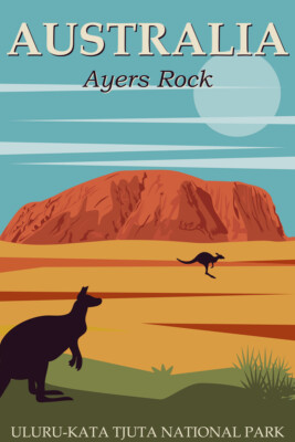 Australia Uluru-Kata Tjuta National Park by Vintage Travel Posters Giclee Print