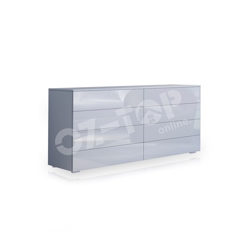 Dresser 8 Chest of Drawers Table Cabinet Bedroom Storage High Gloss Wood White - Picture 3 of 7