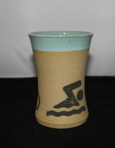 Art Pottery Mug Riverside Studios Large Run Bike Mug Tumbler Hand Thrown Studio