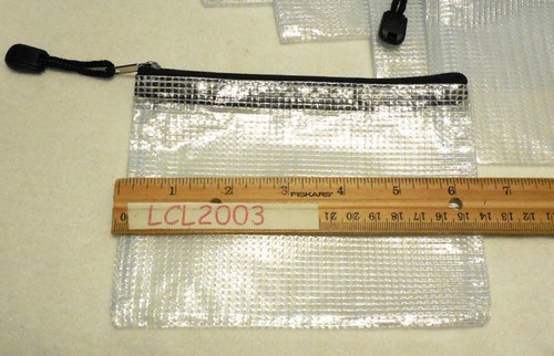 12 Plastic Mesh Pouch Waterproof Tear-Resistant Pencil Documents Cosmetic Travel - Picture 2 of 4