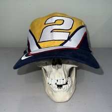 Vintage Rusty Wallace SnapBack Hat 90s Nascar Cap Miller Racing Black Yellow USA