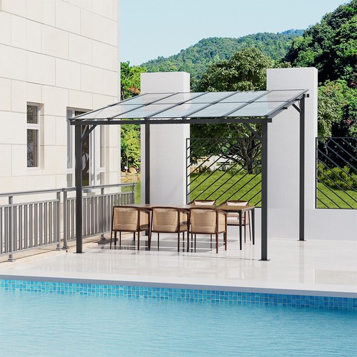 Garden Pergola Polycarbonate Roof Shelter Awning Gazebo Outdoor Canopy Party - Picture 3 of 8