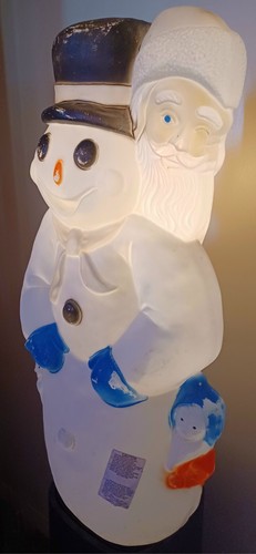 Vintage Santa Claus Snowman Gnome Don Featherstone 31" Blow Mold Christmas - Picture 20 of 24