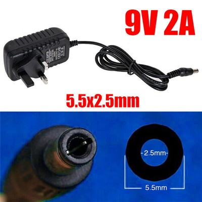 9V 2A Netzteil Stecker AC DC Transformator Adapter Konverter Wand Ladegerät Y4F7