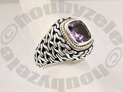Samuel B Behnam BJC Sterling 18k Cydonia Natasha Amethyst Ring Größe 7