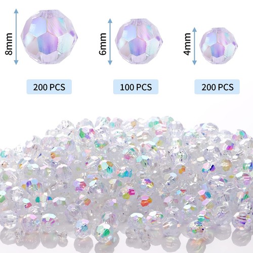 Crystal Glass Beads 500 Pcs Mixed Assorted Beads for Jewelry Making - 第 6/6 張圖片